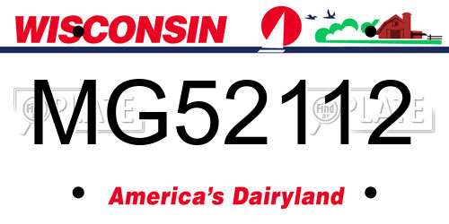 MG52112 Wisconsin License Plate