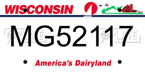 MG52117 Wisconsin License Plate