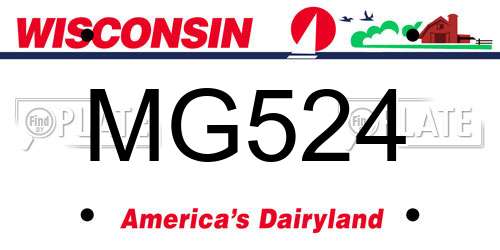 MG524 Wisconsin License Plate