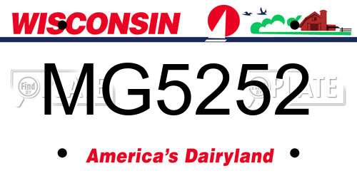 MG5252 Wisconsin License Plate