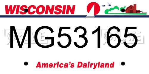 MG53165 Wisconsin License Plate