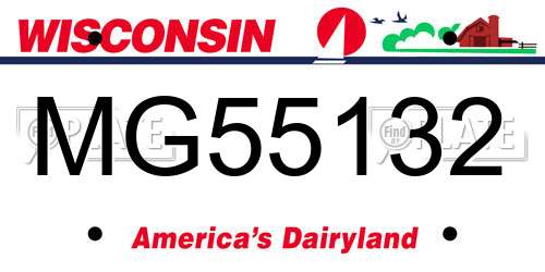 MG55132 Wisconsin License Plate