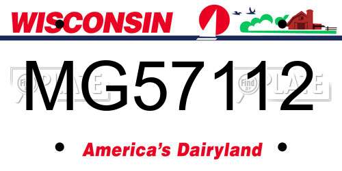 MG57112 Wisconsin License Plate