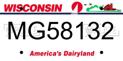 MG58132 Wisconsin License Plate
