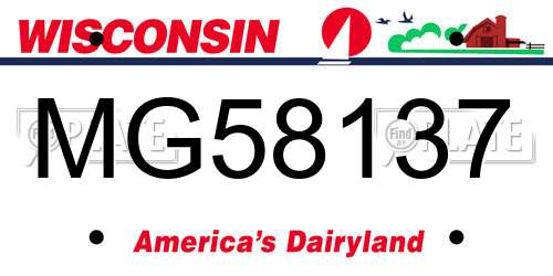 MG58137 Wisconsin License Plate