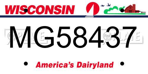 MG58437 Wisconsin License Plate