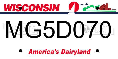 MG5D070 Wisconsin License Plate
