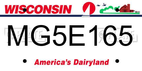 MG5E165 Wisconsin License Plate