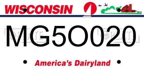MG5O020 Wisconsin License Plate
