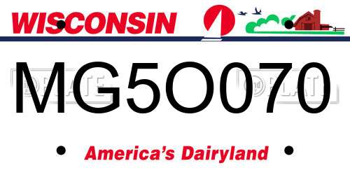MG5O070 Wisconsin License Plate