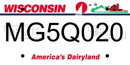 MG5Q020 Wisconsin License Plate