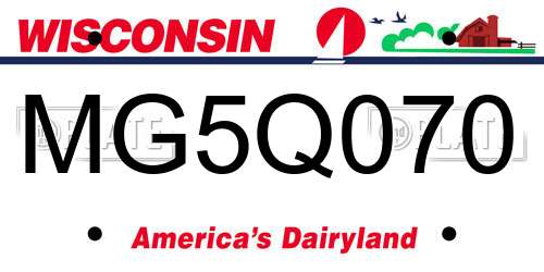 MG5Q070 Wisconsin License Plate
