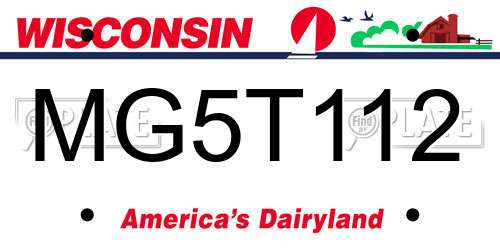 MG5T112 Wisconsin License Plate