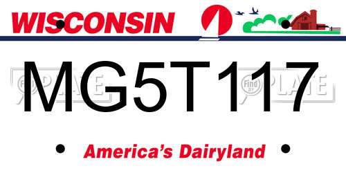 MG5T117 Wisconsin License Plate