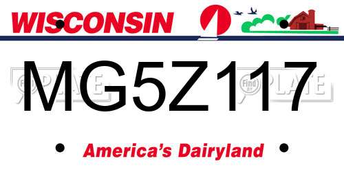 MG5Z117 Wisconsin License Plate