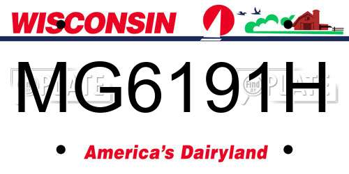 MG6191H Wisconsin License Plate