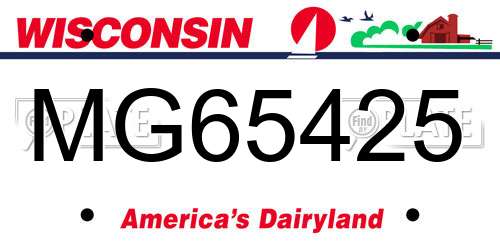 MG65425 Wisconsin License Plate