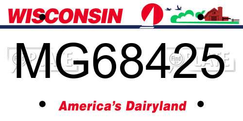 MG68425 Wisconsin License Plate