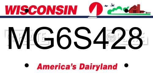 MG6S428 Wisconsin License Plate