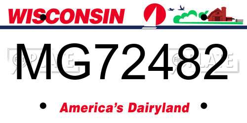 MG72482 Wisconsin License Plate