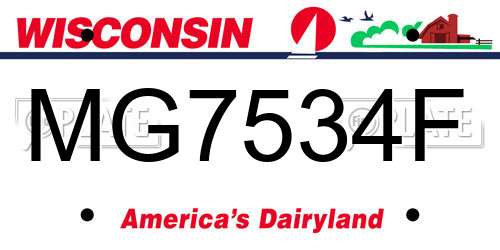 MG7534F Wisconsin License Plate