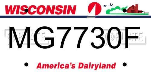 MG7730F Wisconsin License Plate