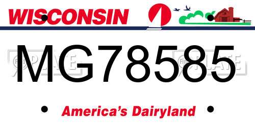 MG78585 Wisconsin License Plate