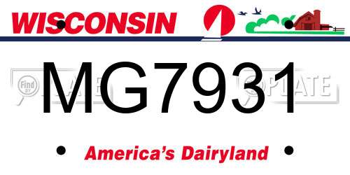 MG7931 Wisconsin License Plate