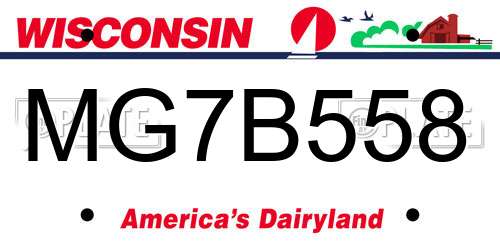 MG7B558 Wisconsin License Plate