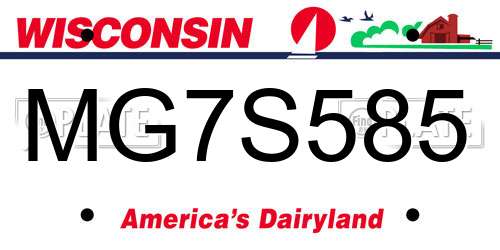 MG7S585 Wisconsin License Plate