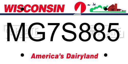 MG7S885 Wisconsin License Plate