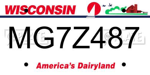 MG7Z487 Wisconsin License Plate