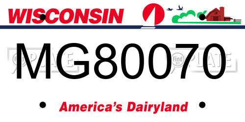 MG80070 Wisconsin License Plate
