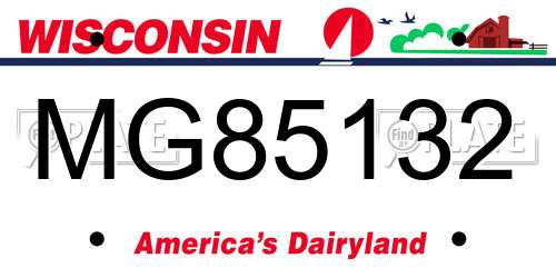 MG85132 Wisconsin License Plate