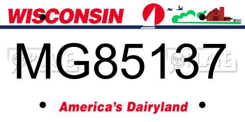 MG85137 Wisconsin License Plate