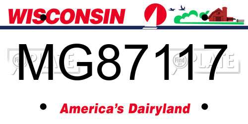 MG87117 Wisconsin License Plate