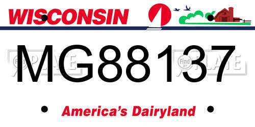 MG88137 Wisconsin License Plate