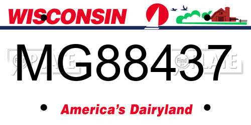 MG88437 Wisconsin License Plate