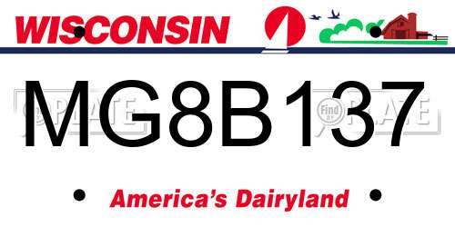 MG8B137 Wisconsin License Plate