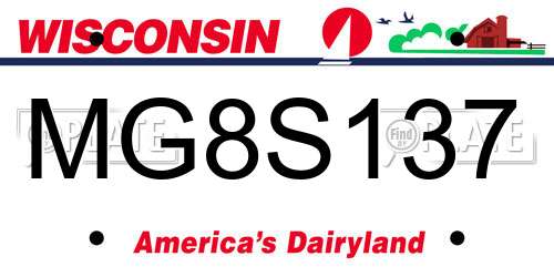 MG8S137 Wisconsin License Plate
