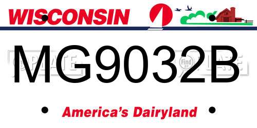 MG9032B Wisconsin License Plate