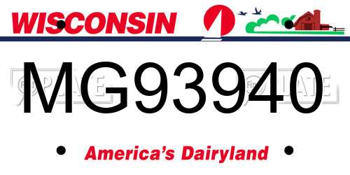 MG93940 Wisconsin License Plate