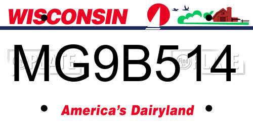 MG9B514 Wisconsin License Plate
