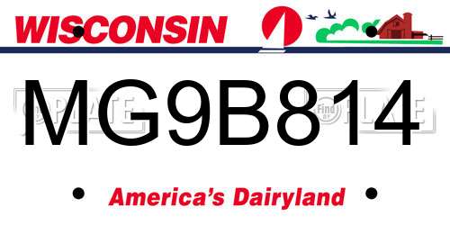 MG9B814 Wisconsin License Plate