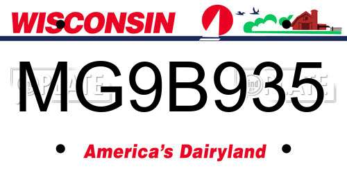 MG9B935 Wisconsin License Plate