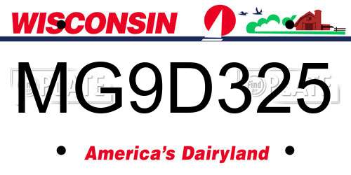 MG9D325 Wisconsin License Plate