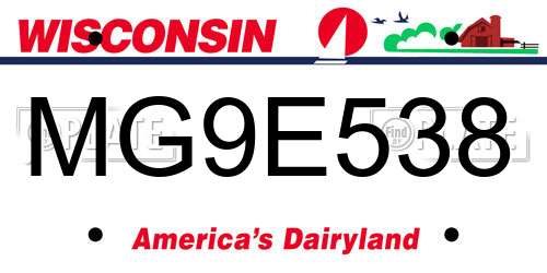 MG9E538 Wisconsin License Plate