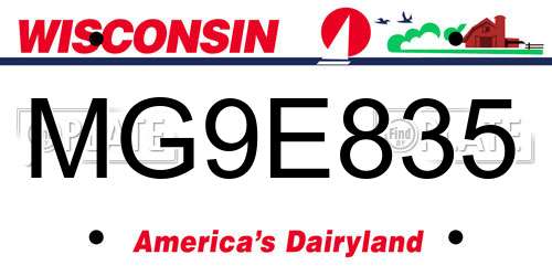 MG9E835 Wisconsin License Plate