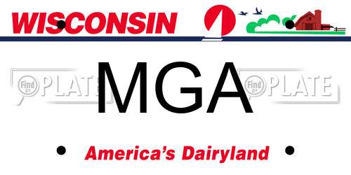 MGA Wisconsin License Plate