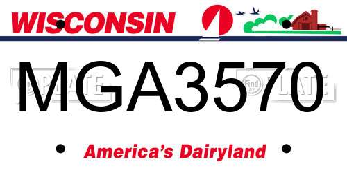 MGA3570 Wisconsin License Plate